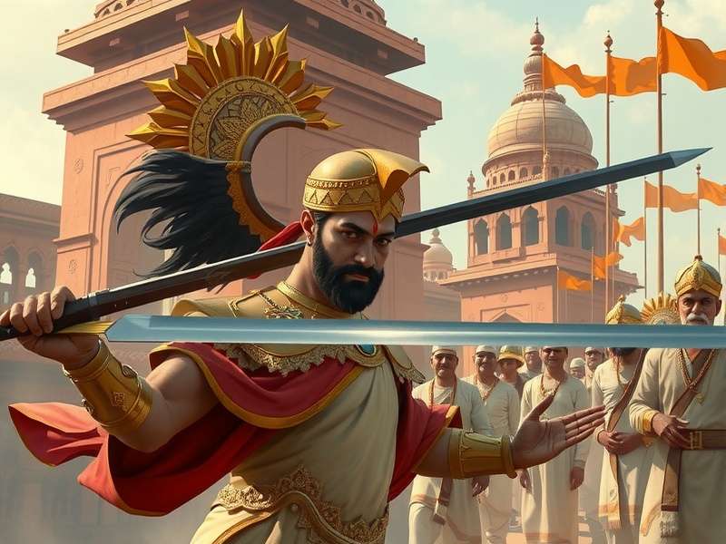 Anise Elite Emperors battle scene with Indian architectural elements